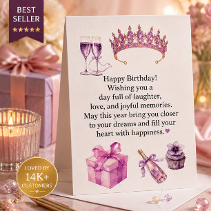 Luxury Purple Birthday Card for Women Princess C