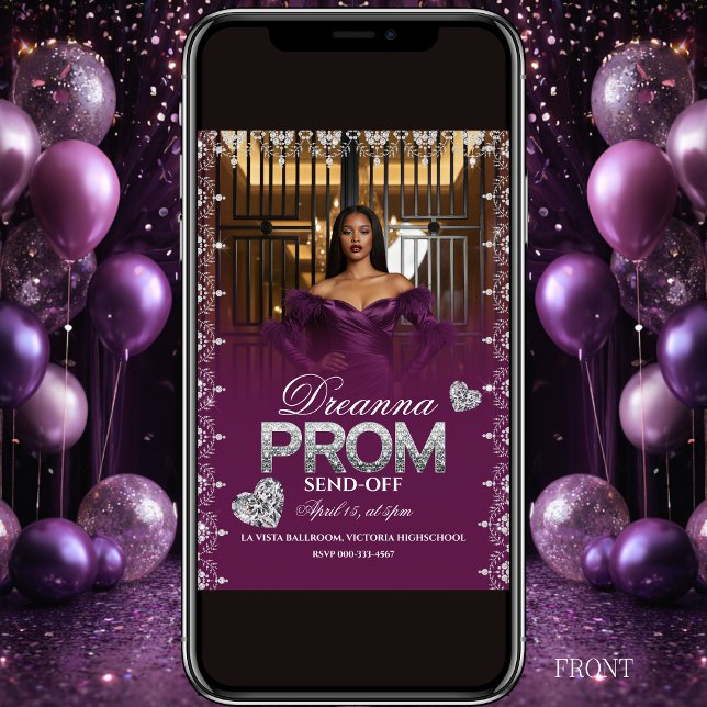 Luxury Purple Elegant Prom Send-Off Invitation (Creator Uploaded)