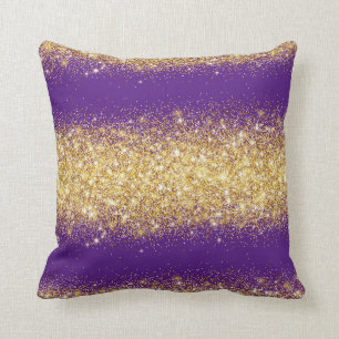 Luxury Purple Gold Glitter Cushion