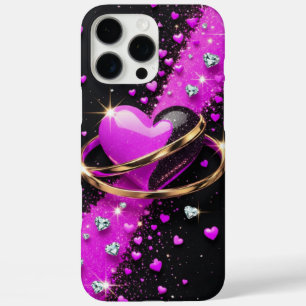 💜✨ Luxury Purple Heart & Gold Rings iPhone / iPad 16 Pro Max Case