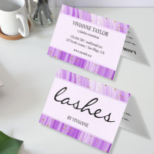 Luxury Purple Lashes Folded Business Card