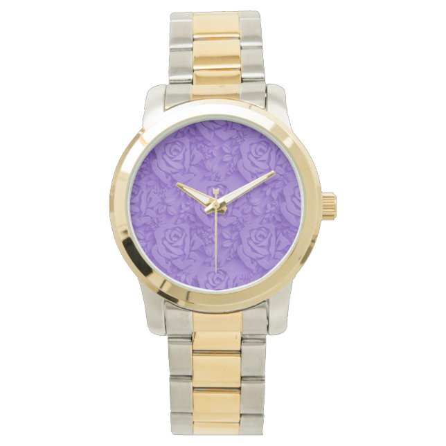 Luxury Purple Rose Popular Floral Watch (Front)