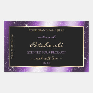 Luxury Purple Sparkle Glitter Frame Product Label