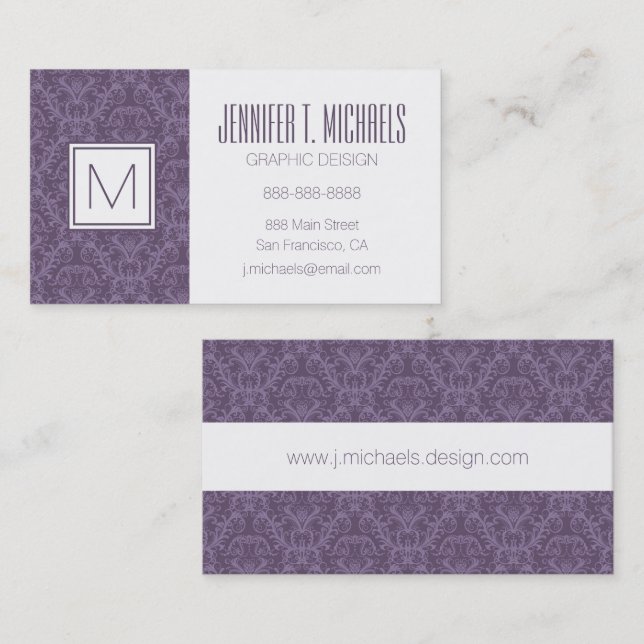 Luxury Purple Wallpaper Business Card (Front/Back)
