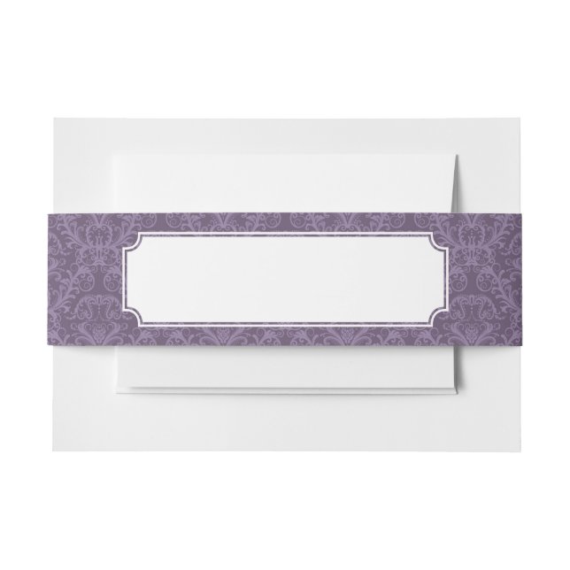 Luxury Purple Wallpaper Invitation Belly Band (Front Example)