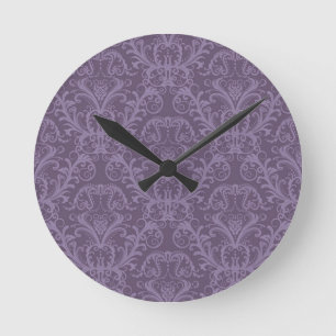 Luxury Purple Wallpaper Round Clock