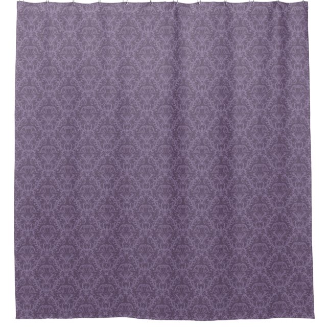 Luxury Purple Wallpaper Shower Curtain (Front)