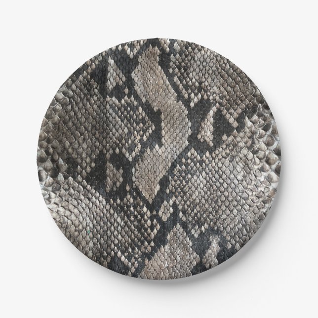 Luxury Python Snake Skin - Rich Elegant Fashion Paper Plate (Front)