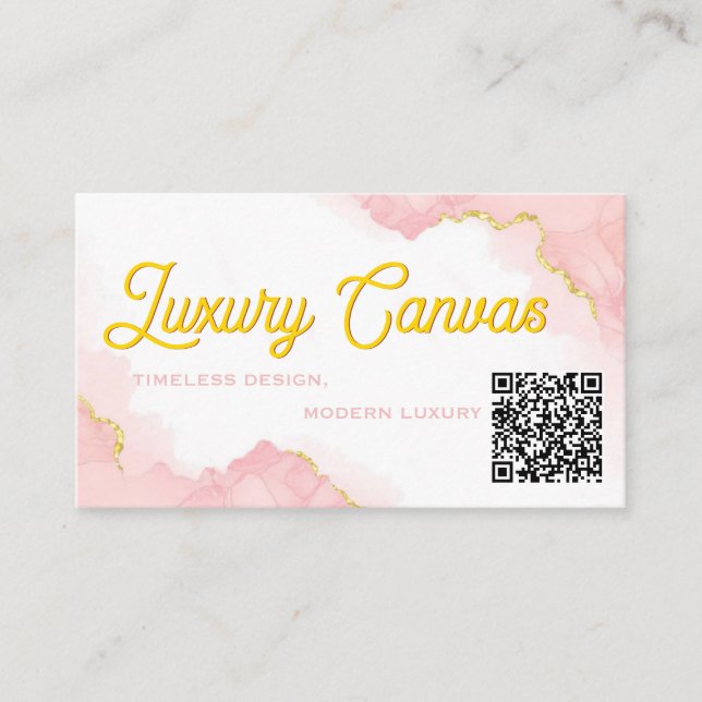 Luxury  QR Code Beauty Business Card (Front)