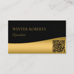 Luxury QR code black and gold professional Business Card