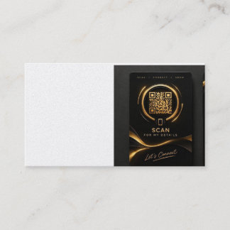 Luxury QR Code Business Card Design – Modern Black
