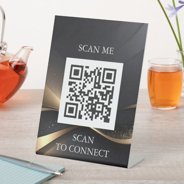 Luxury QR Code Sign | Scan Me Table Sign | Minimal (In SItu)