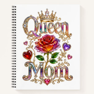 Luxury Queen Mum Crystal Rose Gold Notebook