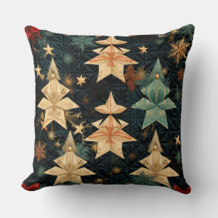 Luxury Quilted Christmas Throw Pillow