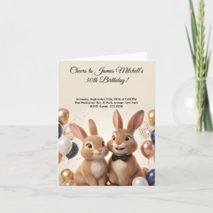Luxury Rabbit Birthday Party   Invitation