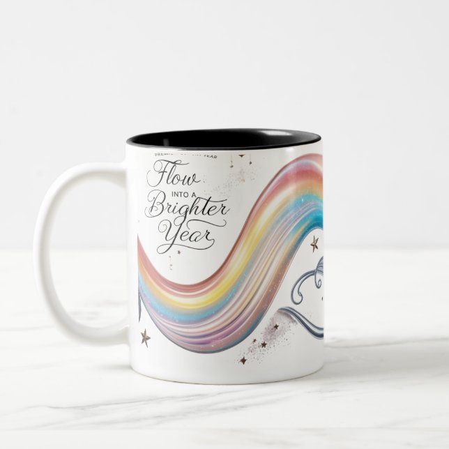Luxury Rainbow Flow Brighter Year Two-Tone Mug (Left)