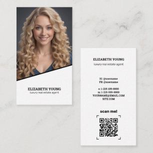 🏠Luxury Real Estate Agent Custom Photo and QR Business Card