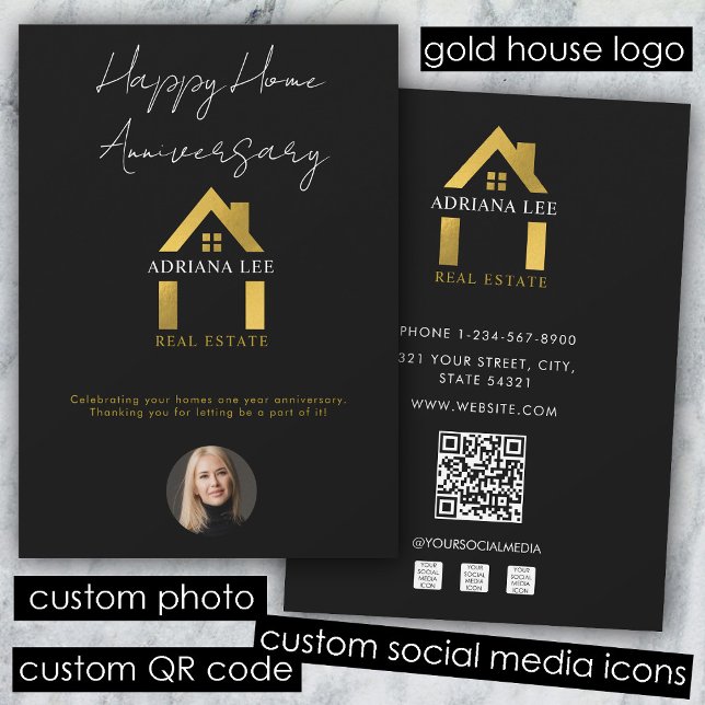 Luxury Real Estate Agent Happy Home Anniversary Invitation (Luxury Real Estate Agent Happy Home Anniversary Invitation)