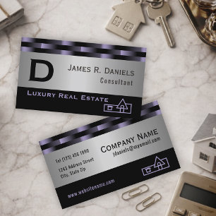 Luxury Real Estate Agent Professional Metallic Business Card