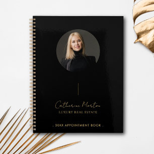 Luxury Real Estate Black Gold Appointment Book Planner