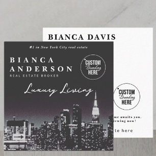 Luxury Real Estate Business Logo Photo QR Code Square Business Card