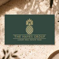 Luxury Real Estate Group Gold Pineapple Deep Green