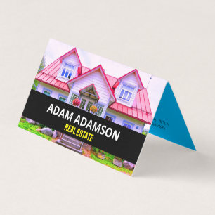 Luxury Real Estate (QR Code) House Realtor Folded  Business Card