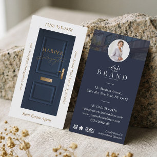 Luxury Real Estate White Door Professional Photo Business Card