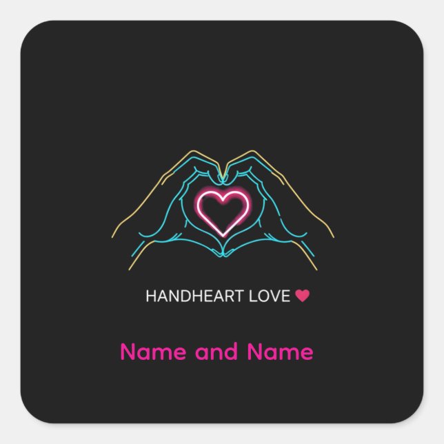 Luxury Realistic Couple Holding Hands Gold Ring An Square Sticker (Front)