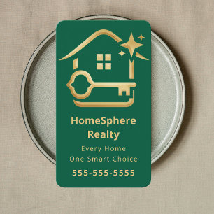 Luxury Realtor Real Estate Agent Broker Green Business Card