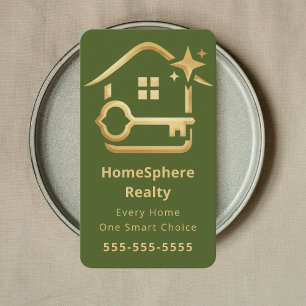 Luxury Realtor Real Estate Agent Broker Moss Green Business Card
