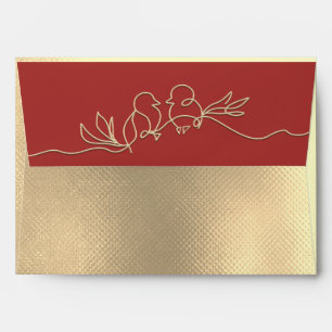 Luxury Red and Gold Wedding Envelope