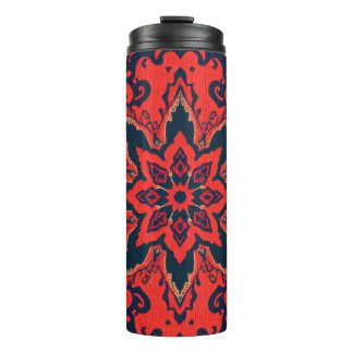 Luxury Red Blue Ornate Persian Medallion Pattern Thermal Tumbler
