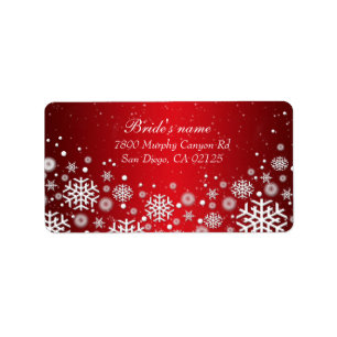Luxury Red Christmas Spirit Address label