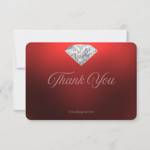 Luxury Red Diamond Business Thank You Card