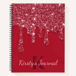 Luxury Red Dripping Glitter Journal