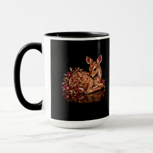Luxury Red Gold Deer Art Mug