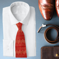 Luxury Red Gold Ornate Pattern Stylish Chic