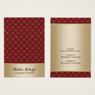 Luxury Red Quilted Gold Jewellery Earring Display