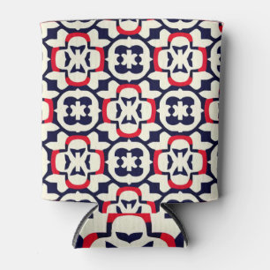 Luxury Red White and Blue Can Cooler