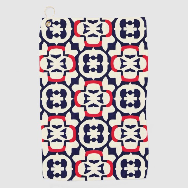 Luxury Red White and Blue Golf Towel (Front)