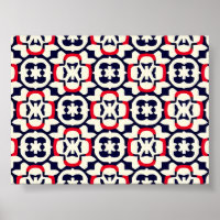 Luxury Red White and Blue Pattern