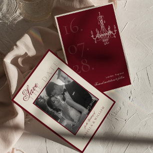 Luxury Retro Old Money Photo Save the Date Invitation