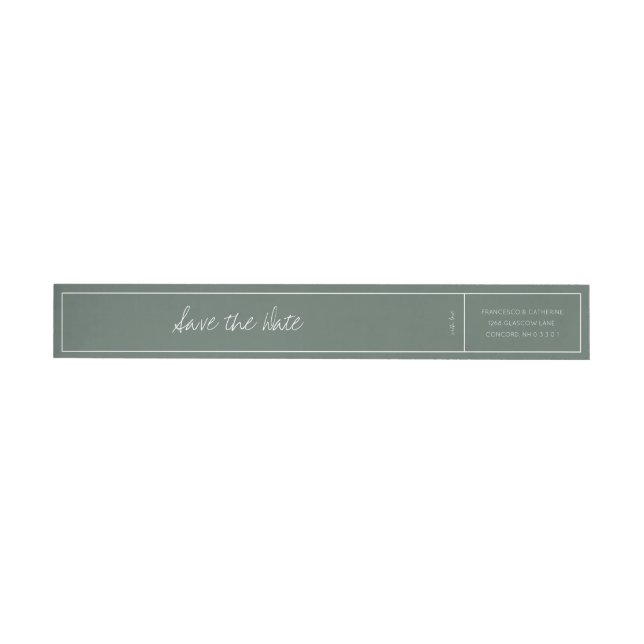 Luxury Return Address Label-Wedding, Personal Wrap Around Label (Individual)