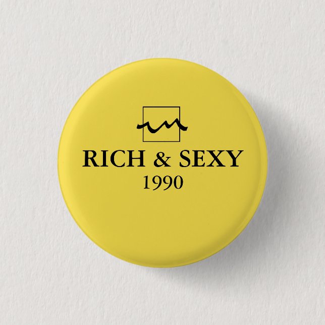Luxury Rich 1990 3 Cm Round Badge (Front)