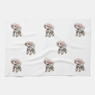 Luxury Robot Poodle Art Print for Pet Lovers Tea Towel