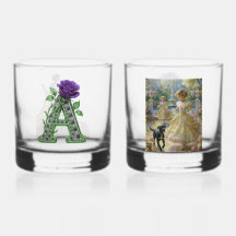 Luxury Rocks Glass Set - Personalised Monogram A