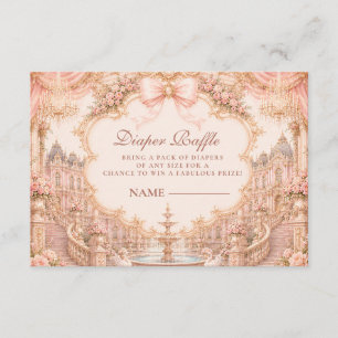 Luxury Rococo Princess Diapper Raffle Enclosure Card