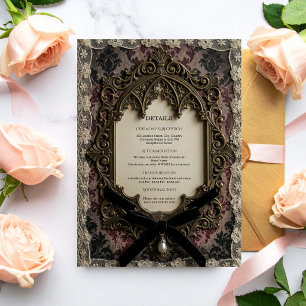 Luxury Rococo Victorian Lace Gothic Wedding Enclosure Card
