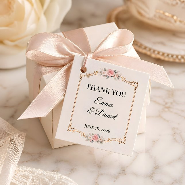 Luxury Rococo Wedding Favour Tags (Rococo themed favor tags for weddings)